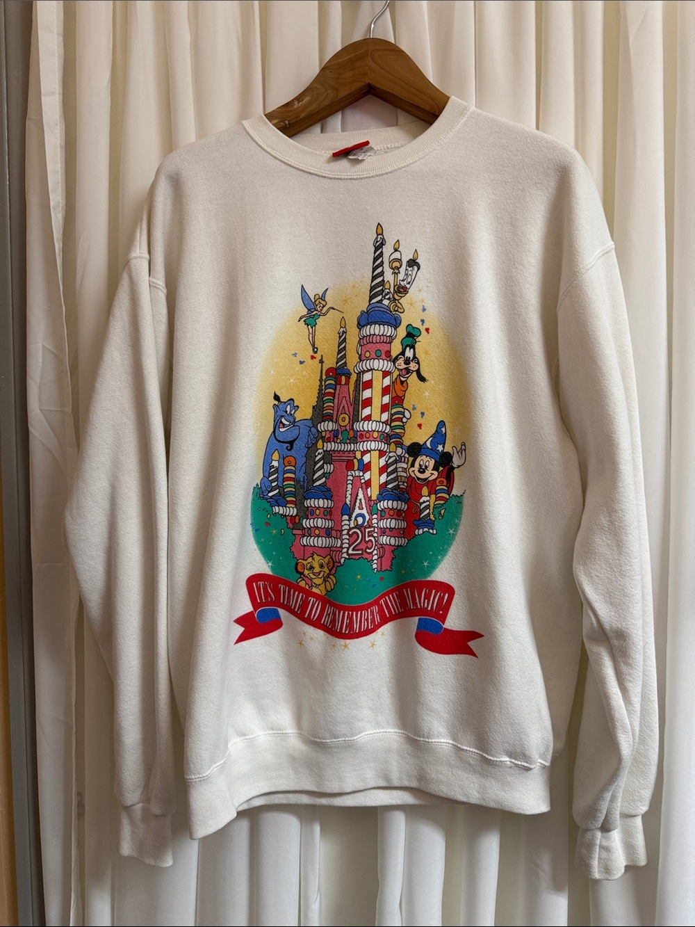 Vintage Disney World 25th Anniversary Sweatshirt Genie Mickey Adult Large